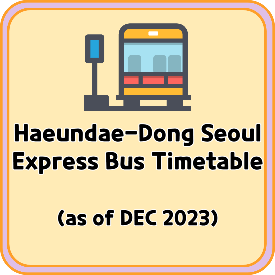 Haeundae Dong Seoul Express Bus