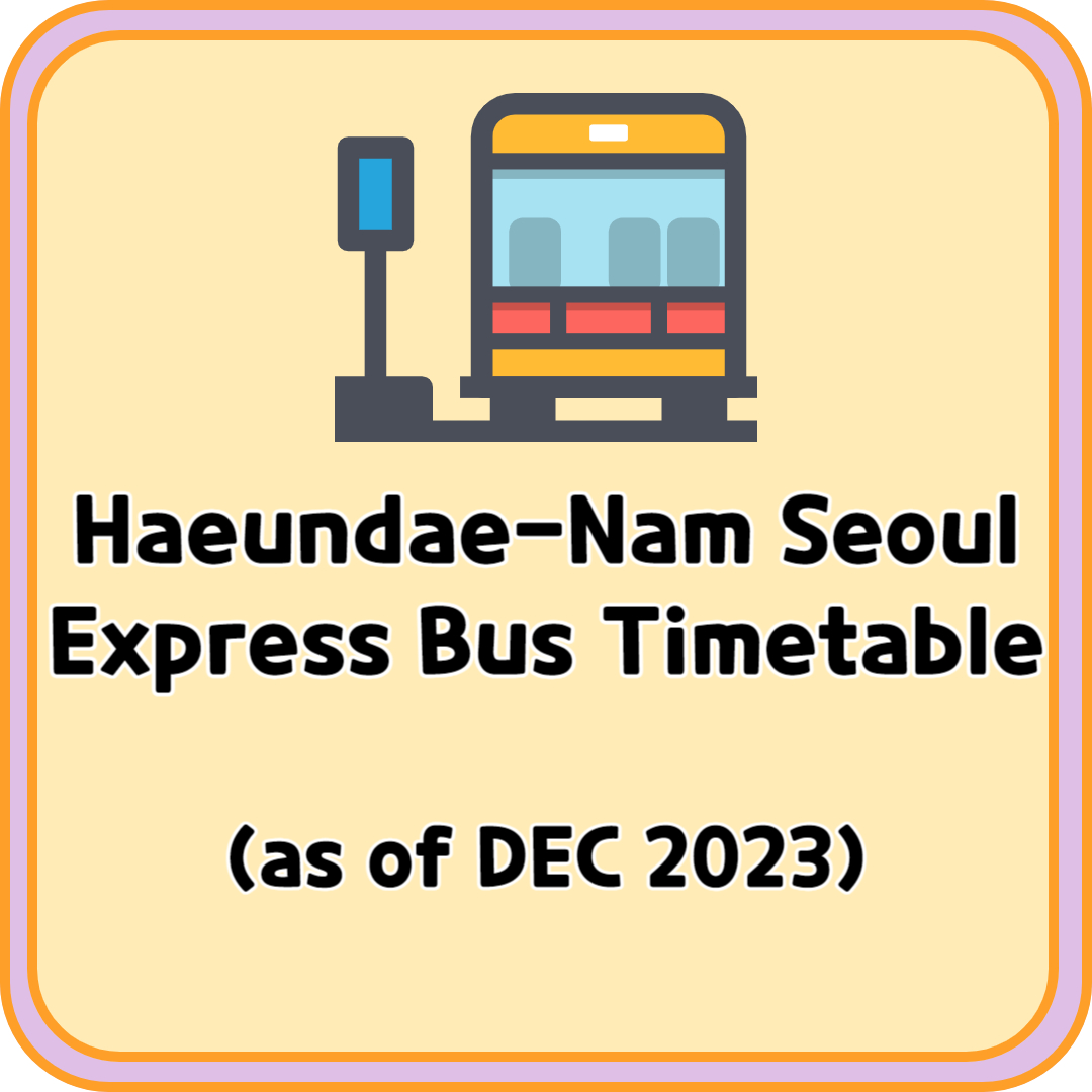 Haeundae Nam Seoul Express Bus
