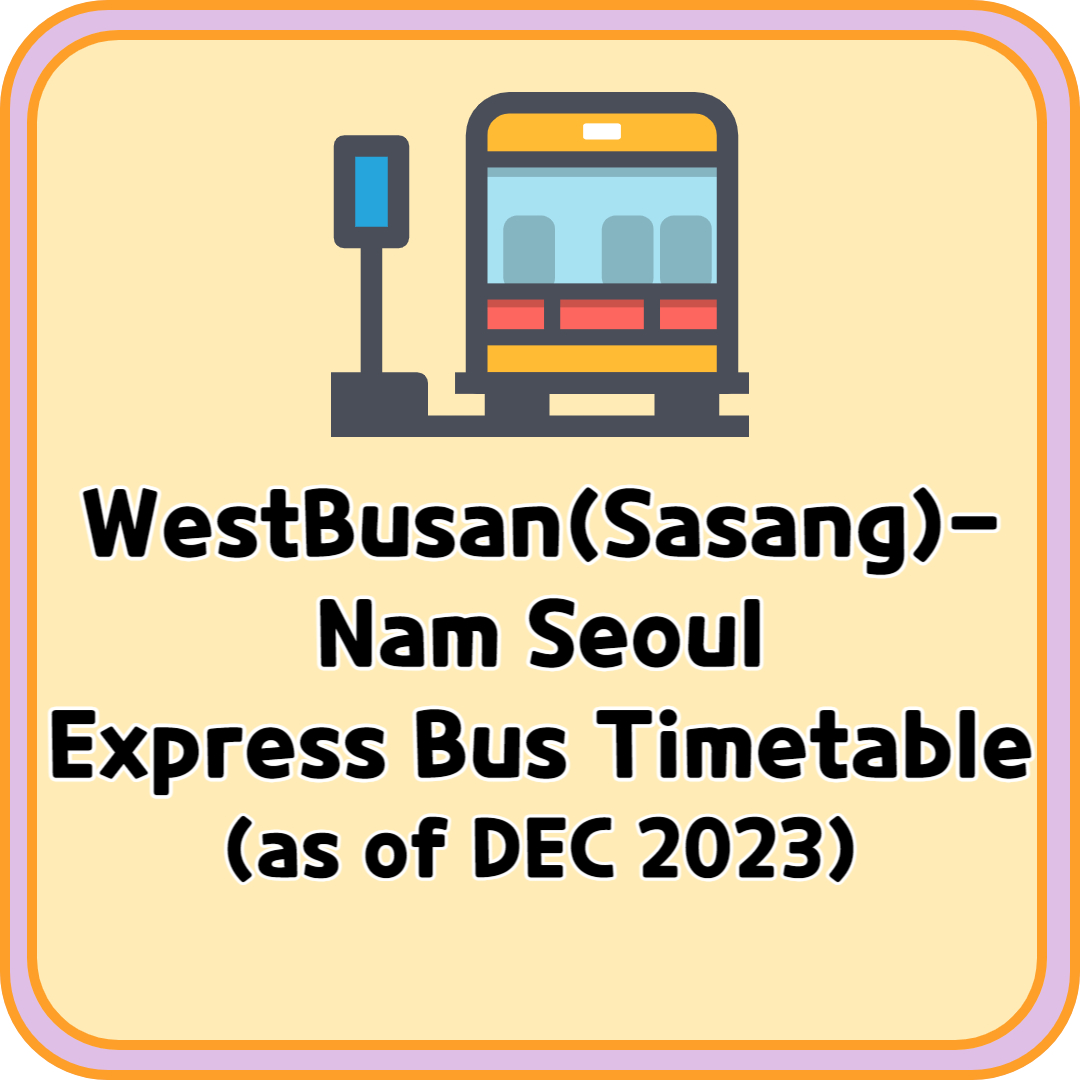 WestBusan Nam Seoul Express Bus
